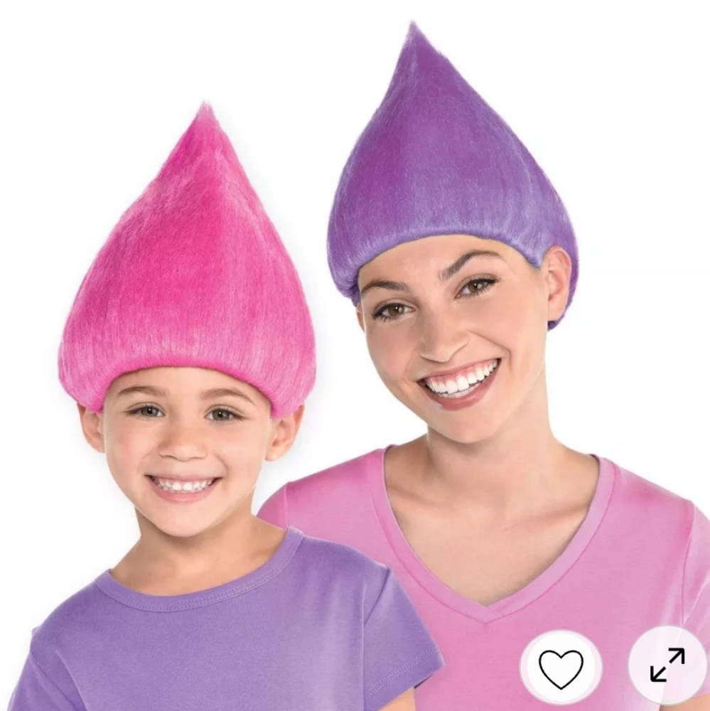 Trolls Reversible Pink Purple Wig Halloween Costume Accessory Hair Poppi Poppy